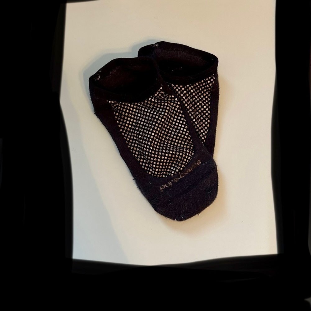Pure Barre Socks  - Black with Sheer Gold Jewels